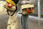 Color Block Top Handle Crossbody Bag