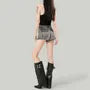 High Waist Washed Denim Shorts