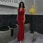 Cowl Neck Sleeveless Plain Bodycon Maxi Dress