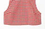 Mock Neck Gingham Slit Crop Tank Top / Mid Rise Ruched Straight Leg Capri Pants