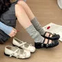Studded Mary Jane Faux Leather Flats