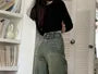 High Waist Washed Wide Leg Jeans