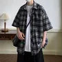 Elbow-Sleeve Plaid Shirt
