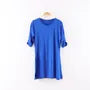 Elbow-Sleeve Plain Side-Slit Dance T-Shirt