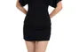 Short-Sleeve V-Neck Plain Crop Top / Mini Pencil Skirt