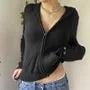 Zip-Up Cropped Knit Hoodie
