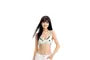 Mock Two-Piece Halter Neck Polka Dot Striped Panel Sports Bra