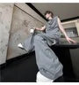 Set: Sleeveless Band Collar Plain T-Shirt + Drawstring Waist Plain Baggy Sweatpants