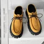 Platform Lace-Up Faux Suede Shoes