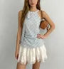 Halter Neck Knotted Plain Slim-Fit Tank Top
