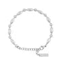 Stainless Steel Silver Tone Beaded Bracelet