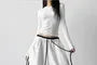 Drawstring Waist Striped Panel Baggy Sweatpants