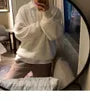 Long-Sleeve Plain Polo-Neck Sweater