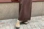 Drawstring Waist Plain Maxi H-Line Skirt