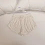 Elastic Waist Lettuce Edge Pajama Shorts