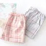 Drawstring Waist Plaid Loose Fit Lounge Pants