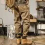High Waist Plain Harem Cargo Pants