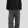 High Waist Plain Wide Leg Cargo Pants