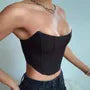 Strapless Plain Crop Corset Top
