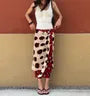 Low Waist Color-Block Polka Dot Midi Skirt