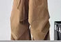 Drawstring Waist Plain Ruched Baggy Cargo Pants
