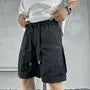 Drawstring Waist Plain Cargo Shorts