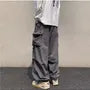 Unisex Drawstring-Waist Cargo Parachute Pants
