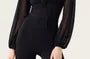 Long-Sleeve V-Neck Plain Crop Sports Top