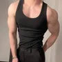 Scoop Neck Plain Ribbed Slim Fit Tank Top