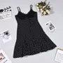 Spaghetti Strap Lace Panel Polka Dot Slim-Fit Mini A-Line Dress