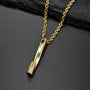 Stainless Steel Bar Pendant Necklace