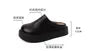Platform Fleece-Lined Faux Leather Mules