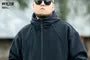 Plus Size Hooded Plain Zip Jacket