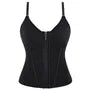 V-Neck Plain Zip-Up Crop Corset Top