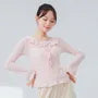 Long-Sleeve Crew Neck Plain Dance Top