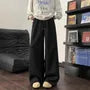 Drawstring Waist Plain Wide Leg Sweatpants
