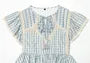 Short-Sleeve Plaid Lace Trim Asymmetrical Blouse