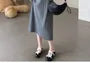 Maternity Long-Sleeve Collared Cable Knit Midi Bodycon Dress