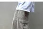 Elastic Waist Plain Distressed Loose-Fit Cargo Pants