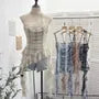 Spaghetti Strap Square Neck Plaid Ruffle Trim Cami Top