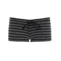 Long Sleeve Off Shoulder Striped Slim-Fit Crop Top / Low Waist Hot Pants