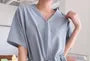 Short-Sleeve V-Neck Plain Jumpsuit