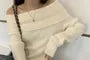 Off-Shoulder Ribbed Sweater