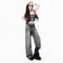 Mid Rise Washed Baggy Jeans (Various Designs)