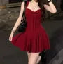 Sleeveless Sweetheart Neck Plain Mini A-Line Dress