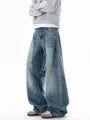 Low Rise Washed Wide Leg Jeans