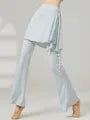 High Waist Plain Skirt Overlay Flared Dance Pants