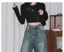 High Waist Washed Distressed Barrel Leg Baggy Jeans