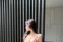 Set: Plain Peplum Camisole Top + High Waist Mini Pencil Skirt