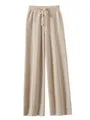 Drawstring Waist Plain Loose Fit Knit Pants